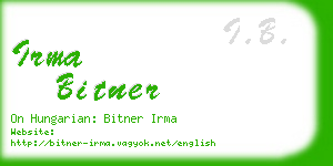 irma bitner business card